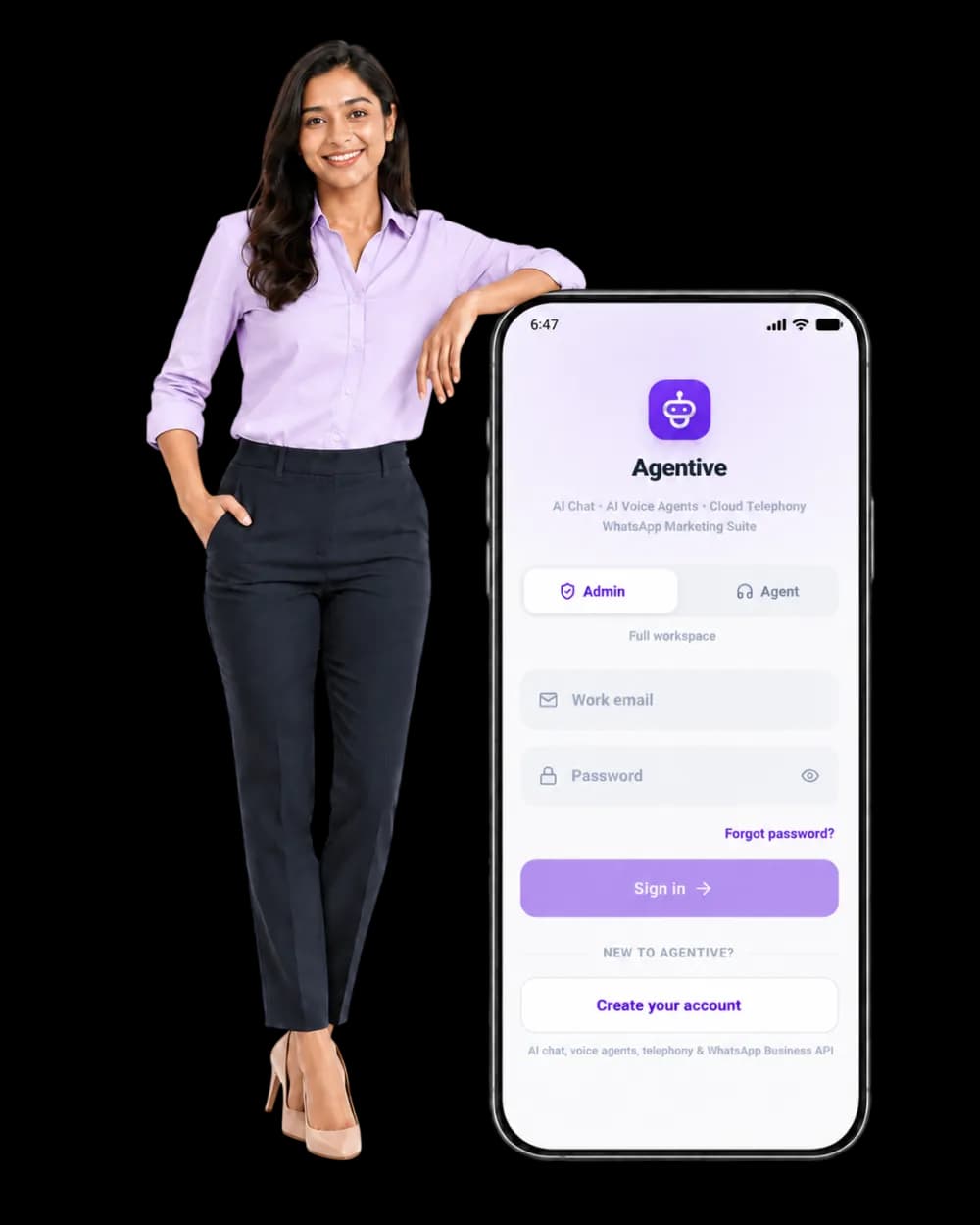 A business owner running their whole front office from the Agentive mobile app